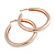 70mm Large Thick Textured/ Scratched Hoop Earrings In Rose Gold Tone - view 8