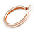 70mm Large Thick Textured/ Scratched Hoop Earrings In Rose Gold Tone - view 4