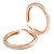70mm Large Thick Textured/ Scratched Hoop Earrings In Rose Gold Tone - view 5