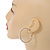 40mm White Faux Pearl Hoop Earrings In Gold Tone Metal - view 4