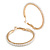 40mm White Faux Pearl Hoop Earrings In Gold Tone Metal - view 2