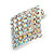AB Crystal Diamond Stud Earrings In Silver Tone Metal - 30mm Long - view 4