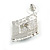 AB Crystal Diamond Stud Earrings In Silver Tone Metal - 30mm Long - view 6