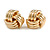 Polished Gold Tone Knot Stud Earrings - 20mm D
