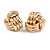 Polished Gold Tone Knot Stud Earrings - 20mm D - view 8