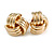 Polished Gold Tone Knot Stud Earrings - 20mm D - view 5