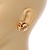 Polished Gold Tone Knot Stud Earrings - 20mm D - view 3