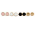 Set of 4 Pairs Button Stud Earrings In Gold Tone White/ Black/ Pink/ Gold - 10mm Diameter - view 5