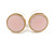 Set of 4 Pairs Button Stud Earrings In Gold Tone White/ Black/ Pink/ Gold - 10mm Diameter - view 7
