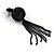 Statement Black Glass Bead Ball and Chain Tassel Earrings In Silver Tone - 10cm L - view 6