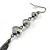 Long Hematite Crystal Chain Tassel Drop Earrings In Black Tone Metal - 13cm Long - view 6
