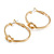 30mm Polished/ Textured Knot Hoop Earrings In Gold Tone Metal - view 7