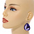 Purple/ White Teardrop Wood Drop Earrings - 60mm Long - view 3