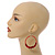 Large Red Glass, Shell, Wood Bead Hoop Earrings In Silver Tone - 75mm Long - view 3