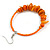 Large Orange Glass, Shell, Wood Bead Hoop Earrings In Silver Tone - 75mm Long - view 5