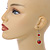 Red Glass Bead with Wire Drop Earrings In Silver Tone - 6cm Long - view 3