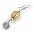 Daffodil Yellow Glass Bead with Wire Element Drop Earrings In Silver Tone - 6cm Long - view 5