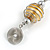 Daffodil Yellow Glass Bead with Wire Element Drop Earrings In Silver Tone - 6cm Long - view 6