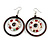 Brown Wood Hoop Earrings with Shell Element - 70mm Long - view 3