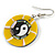 Round Yellow Shell Yin Yang Drop Earrings - 45mm Long - view 5