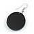 Round Blue Shell Yin Yang Drop Earrings - 45mm Long - view 6