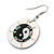 Round White Shell Yin Yang Drop Earrings - 45mm Long - view 4