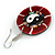 Round Red Shell Yin Yang Drop Earrings - 45mm Long - view 6