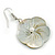 Mother of Pearl Floral Drop Earrings In Silver Tone - 50mm Long - view 6