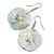 Mother of Pearl Floral Drop Earrings In Silver Tone - 50mm Long - view 4
