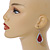 Teardrop Shell with Red Stone Inlay Earrings - 55mm Long - view 3