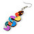 Multicoloured Wooden Snake Drop Earrings - 70mm Long - view 4