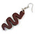Multicoloured Wooden Snake Drop Earrings - 70mm Long - view 5