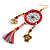 Multicoloured Cotton Cord Dream Catcher Dangle Earrings in Gold Tone - 11cm Long - view 4