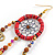 Multicoloured Cotton Cord Dream Catcher Dangle Earrings in Gold Tone - 11cm Long - view 5