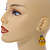 Teardrop Yellow Shell Drop Earrings - 55mm Long - view 7