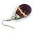 Teardrop Purple Shell Drop Earrings - 55mm Long - view 6