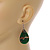 Teardrop Green Shell Drop Earrings - 55mm Long - view 3