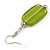 Lime Green Glass Square Drop Earrings In Silver Tone - 55mm L - view 5