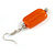 Orange Glass Square Drop Earrings In Silver Tone - 55mm L - view 6