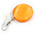 Orange Shell Coin Drop Earrings In Silver Finish - 45mm Long - view 6