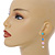 Multi Pastel Enamel Dot Drop Earrings In Gold Tone - 45mm Long - view 3