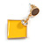 Brown/ Yellow Enamel Square Drop Earrings In Gold Tone - 40mm Long - view 5