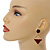 Burgundy/ Black Enamel Geometric Clip-On Earrings In Rose Gold Tone - 45mm Long - view 3
