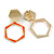 Orange Enamel Geometric Clip-On Earrings In Bright Gold Tone Metal - 50mm Long - view 4