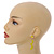 Neon Yellow Enamel Wavy Clip-On Earrings In Gold Tone - 55mm Long - view 2