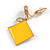 Brown/ Yellow Enamel Square Clip-On Earrings In Gold Tone - 40mm Long - view 5