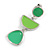 Grass Green/ Lime Green Enamel Geometric Drop Earrings In Silver Tone - 40mm Long - view 4