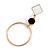 Black/ White Enamel Assymetric Circle Drop Earrings In Gold Tone Metal - 60mm L - view 4