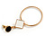 Black/ White Enamel Assymetric Circle Drop Earrings In Gold Tone Metal - 60mm L - view 5