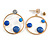 Gold Tone Hoop Front Back Earrings with Blue Enamel Disk - 30mm Diameter - view 4